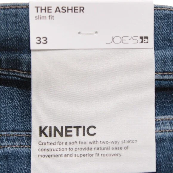 Joe's Jeans NWT Denim Jeans Size 33 US Slim Fit Asher In Blue Cotton Blend